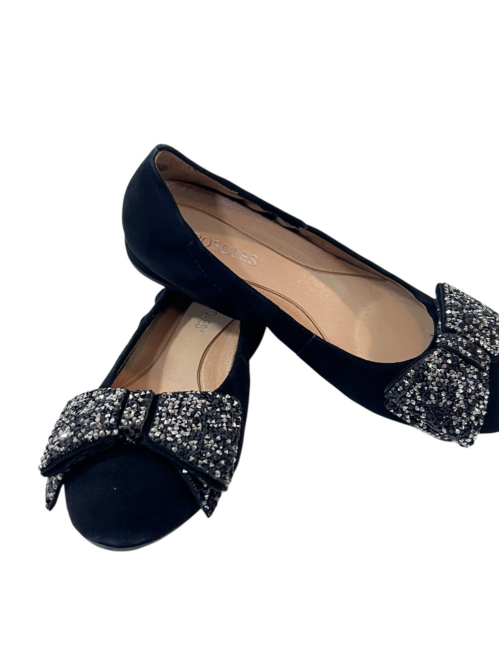 Aerosoles Hang Out Ballet Flats Womens New Black Suede